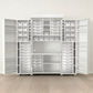 DreamBox - White storage system with shelves and drawers in a room with wooden flooring and white walls. - 26818806775870