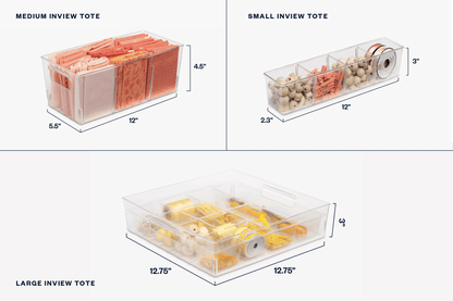 small inview™ tote 5pk , medium inview™ tote 5pk , large inview™ tote 5pk